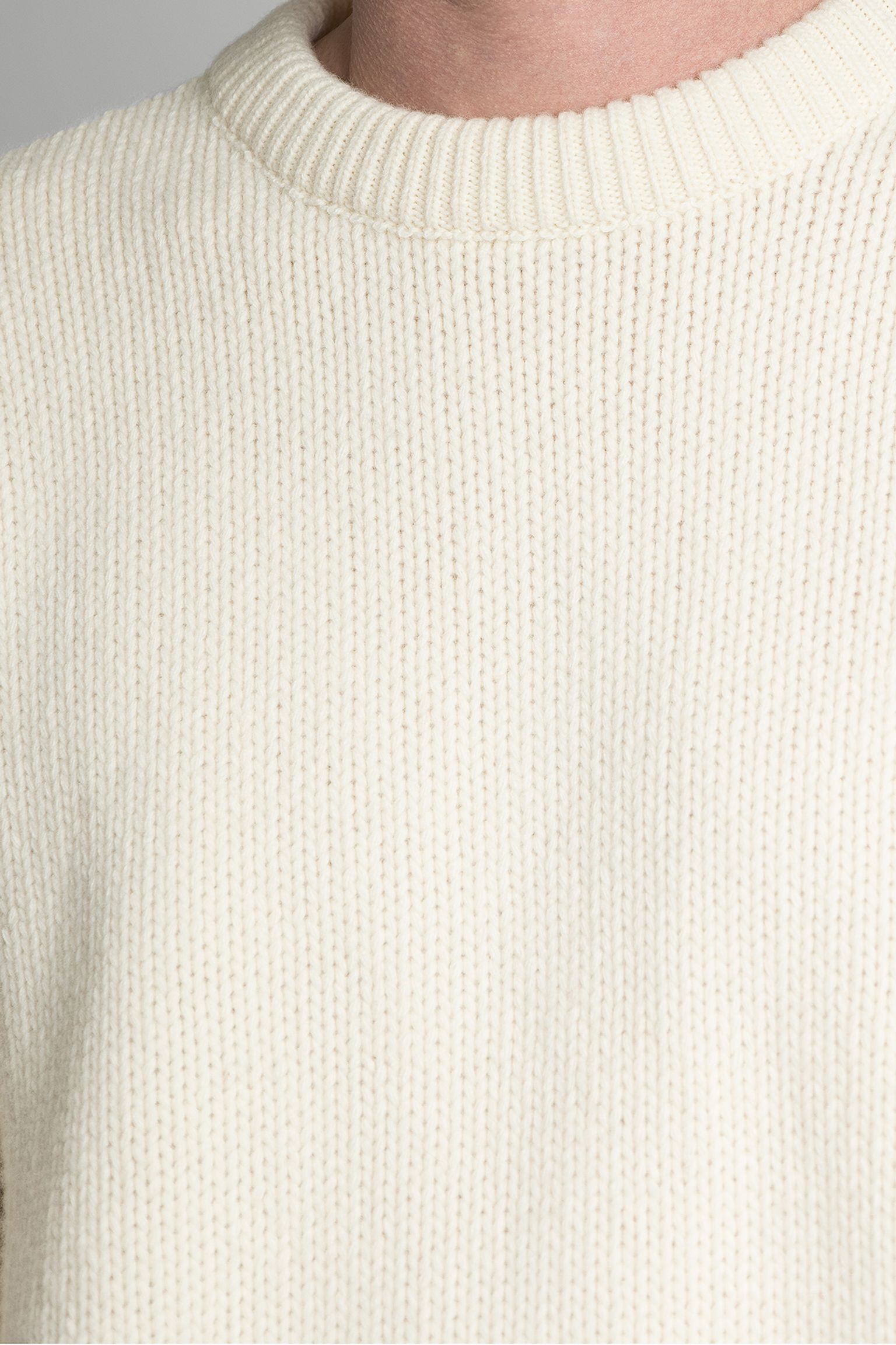 светр Ellis Sweater Knit Off White garment washed