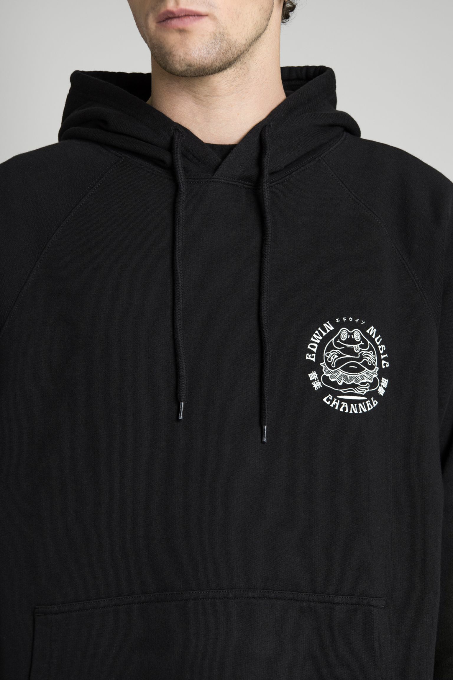 Широкий выбор Худи Music Channel Hoodie Sweat Heavy Felpa Black garment washed