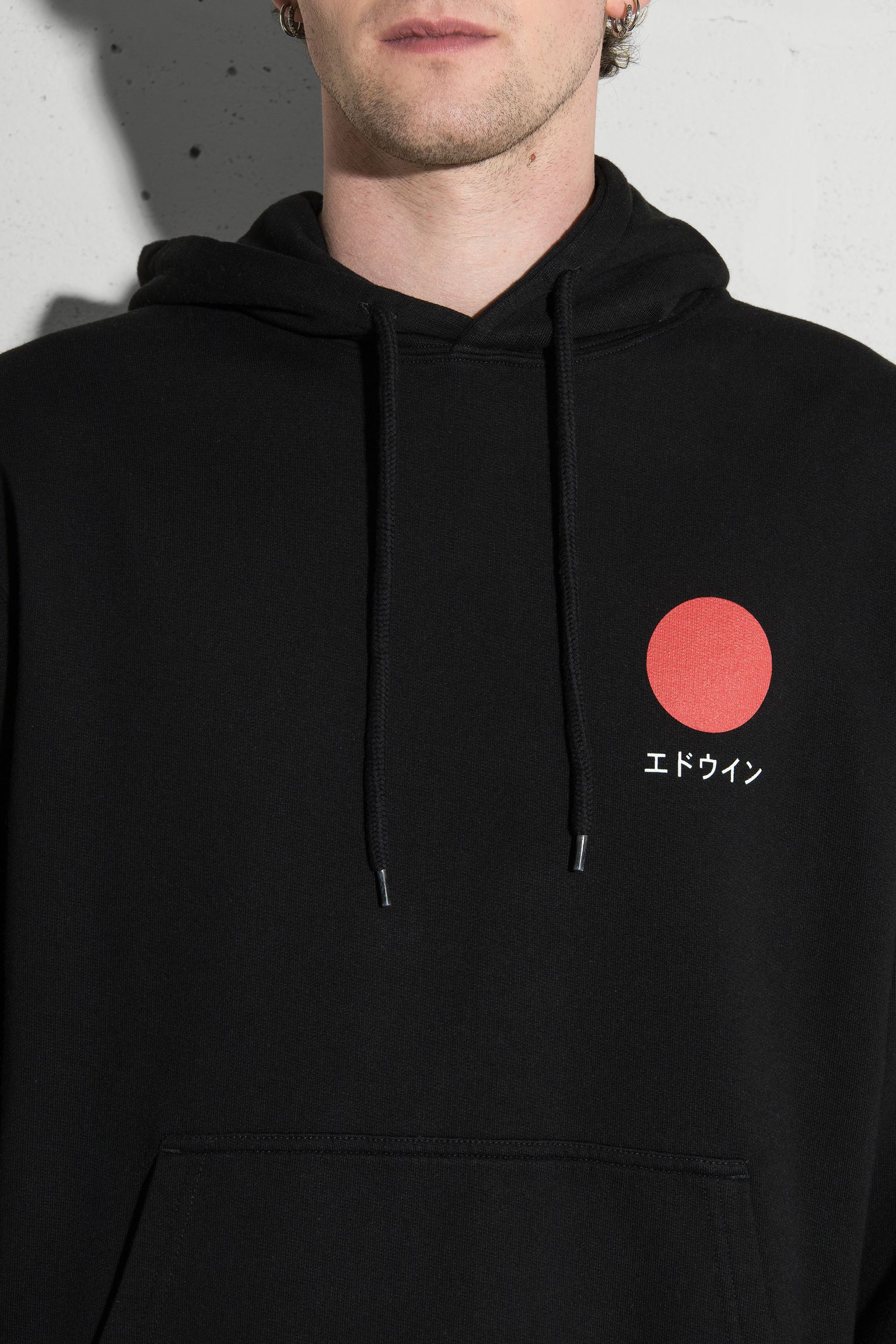 Широкий выбор Худи Japanese Sun Hoodie Sweat Heavy Felpa Black garment washed