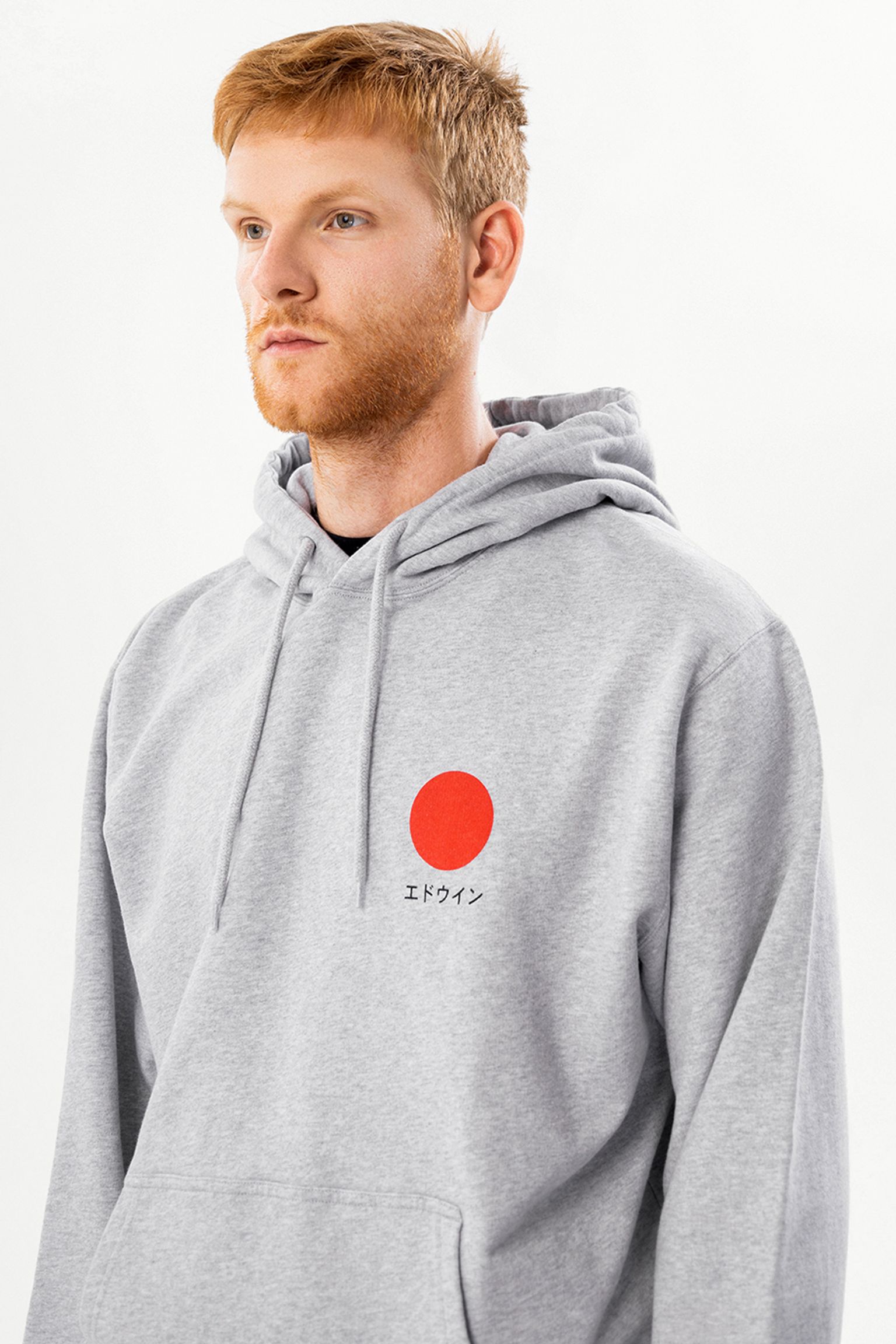 Худи Japanese Sun Hoodie Sweat Heavy Felpa Grey Marl garment washed