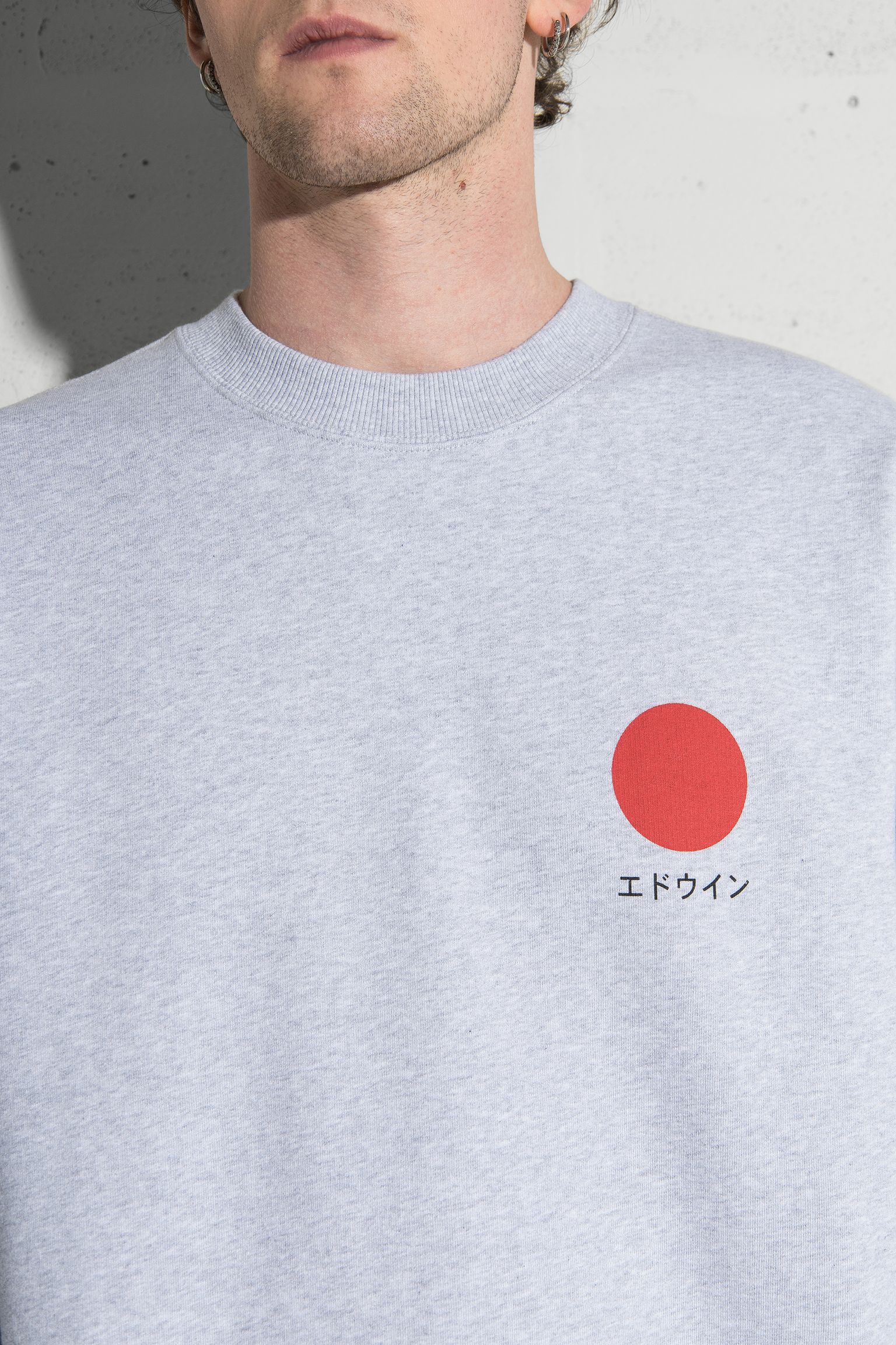 Широкий вибір Світшот Japanese Sun Sweat Heavy Felpa Grey Marl garment washed