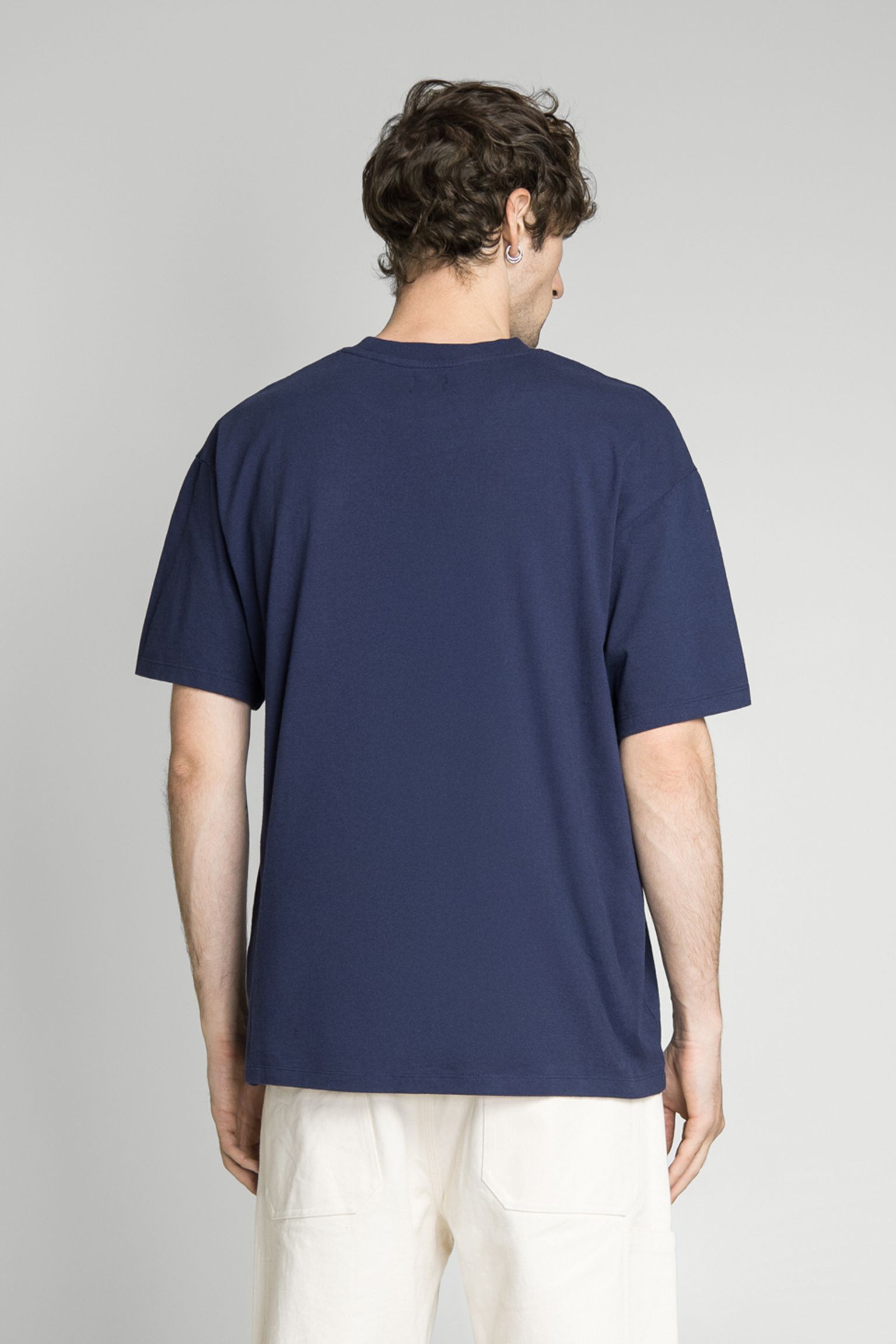 Стильные Футболка  Japanese Sun Supply TS Single Jersey Maritime Blue garment washed