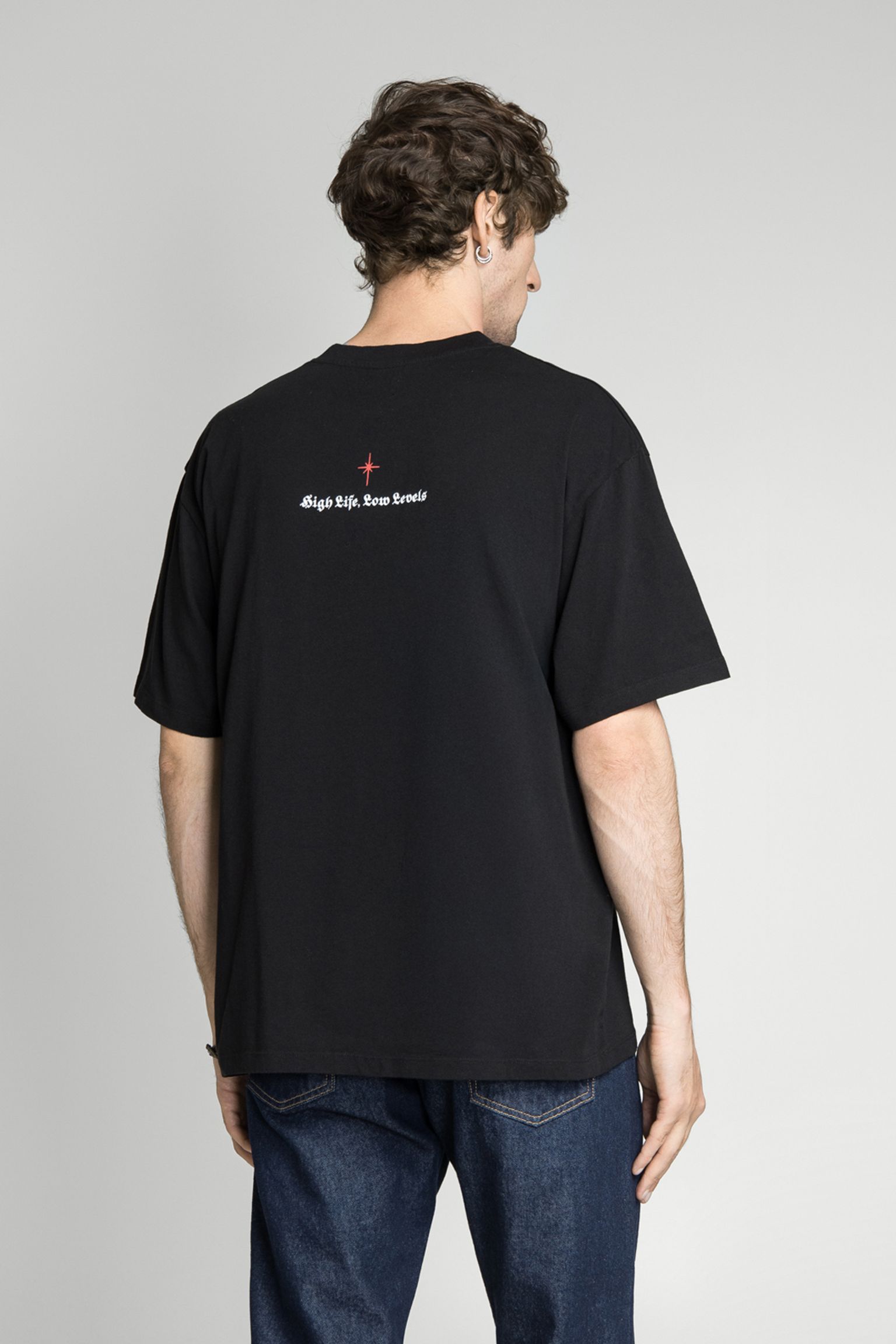Футболка High Life Low Levels TS Single Jersey Black garment washed