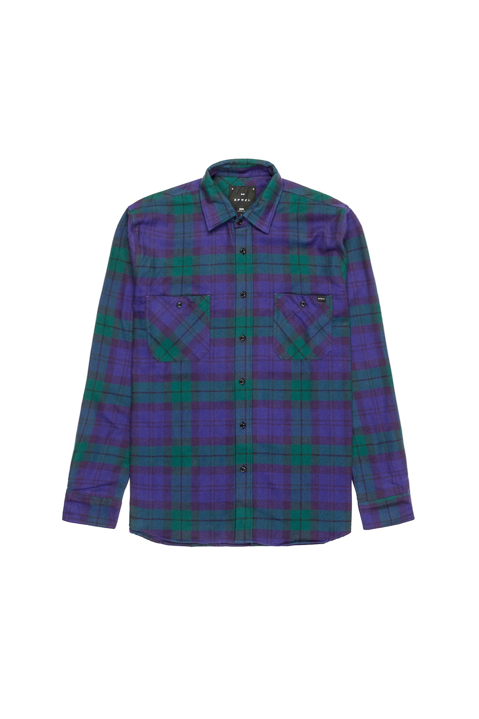 Рубашка Millenium Shirt LS Heavy Flannel Brushed Green/Purple garment washed купить