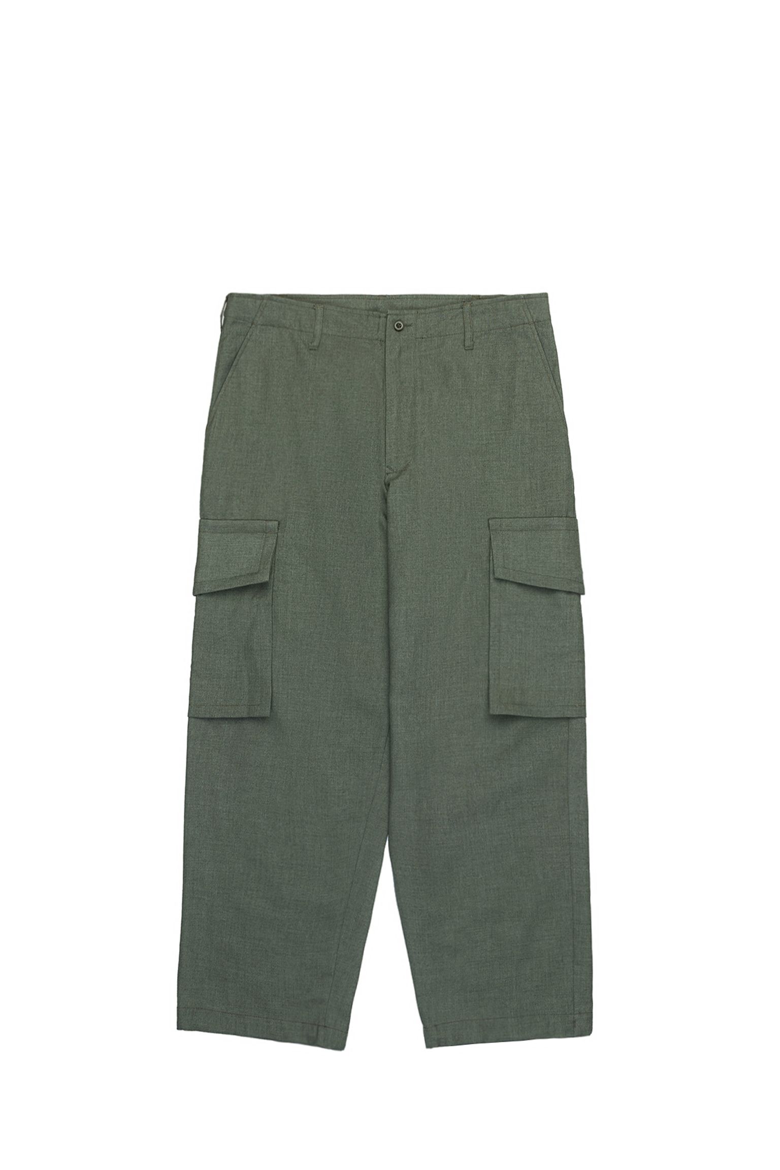 брюки WOOL GABARDINE WIDE CARGO PANTS