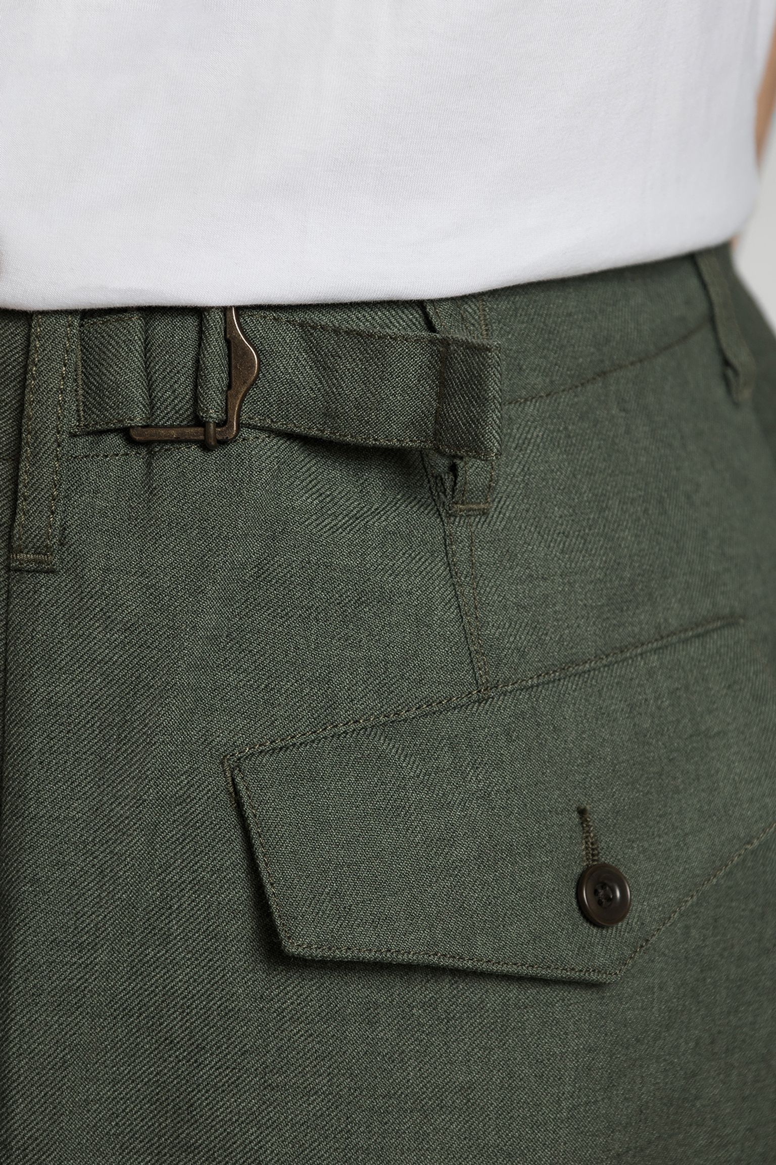 брюки WOOL GABARDINE WIDE CARGO PANTS