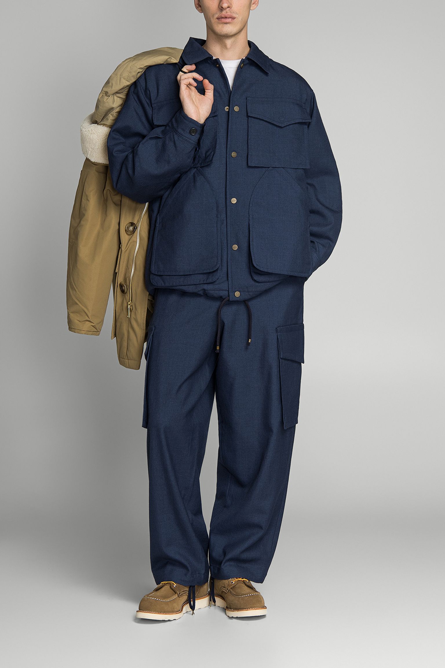 брюки WOOL GABARDINE WIDE CARGO PANTS купить в Украине