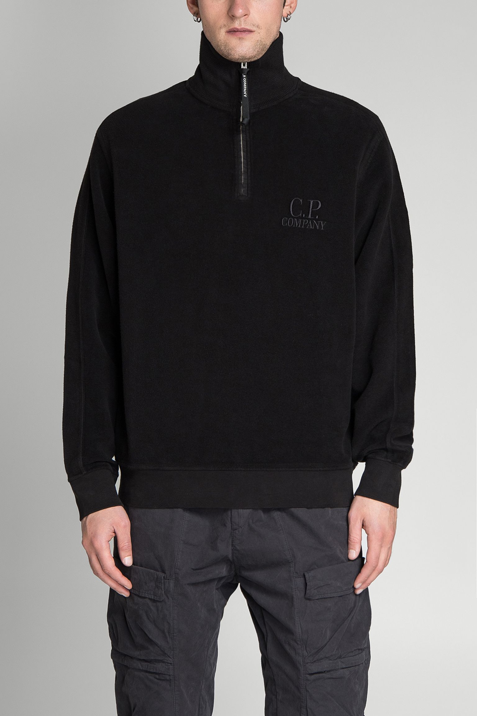 Світшот SWEATSHIRTS POLO COLLAR IN BRUSHED EMERIZED DIAGON