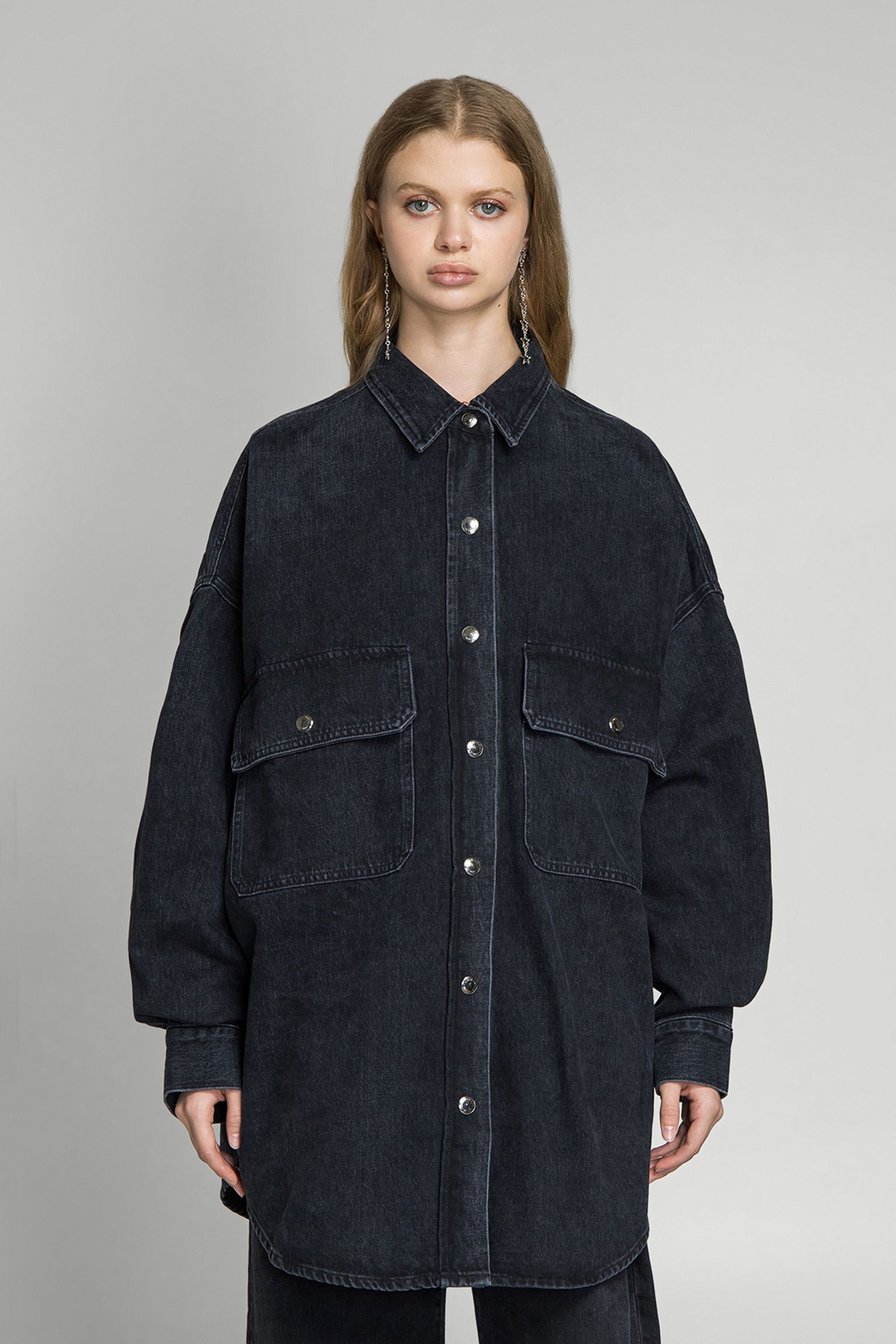 Овершот talli oversize shirt in begun з доставкою