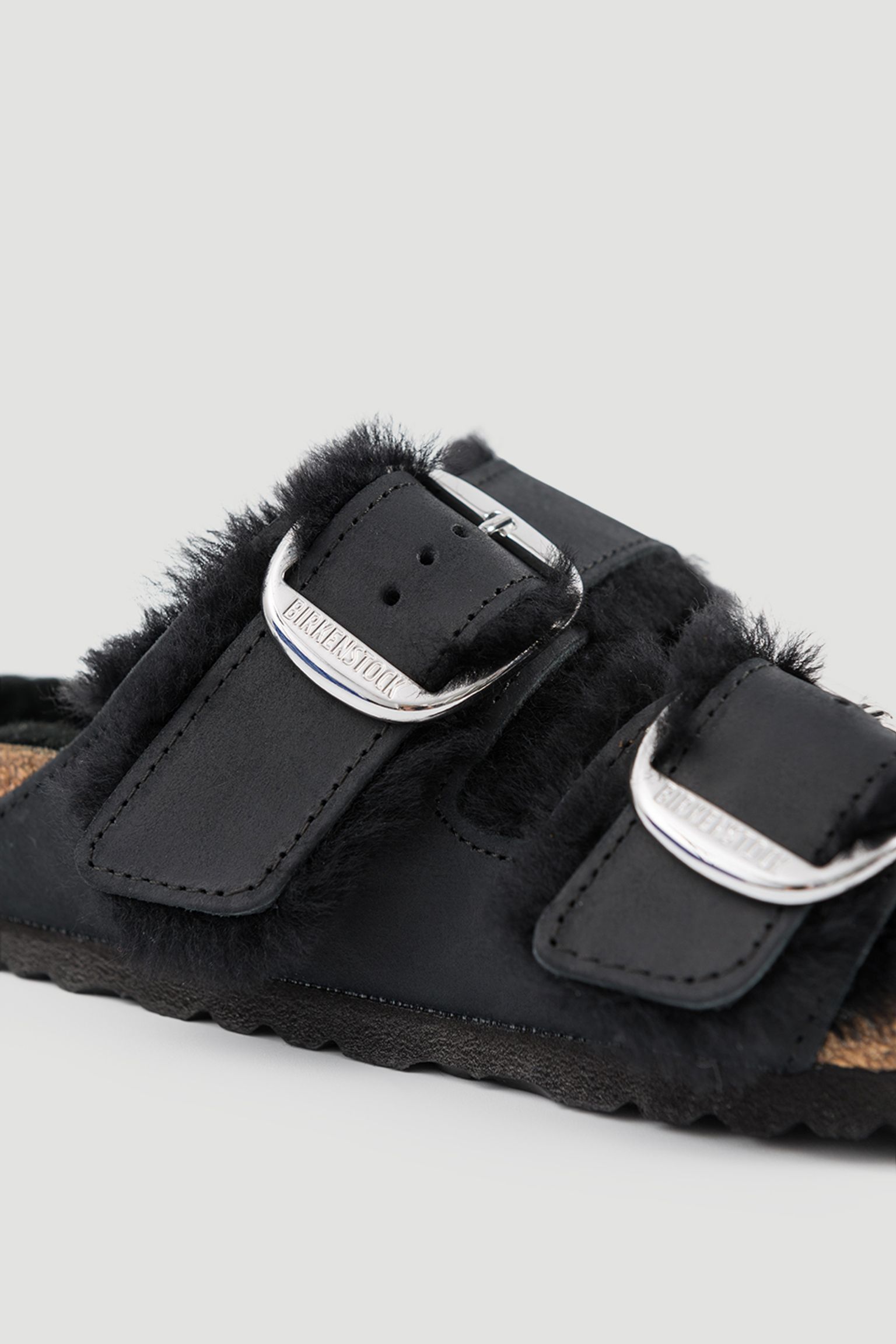 Шльопанці Arizona Big Buckle Shearling Oiled Leather