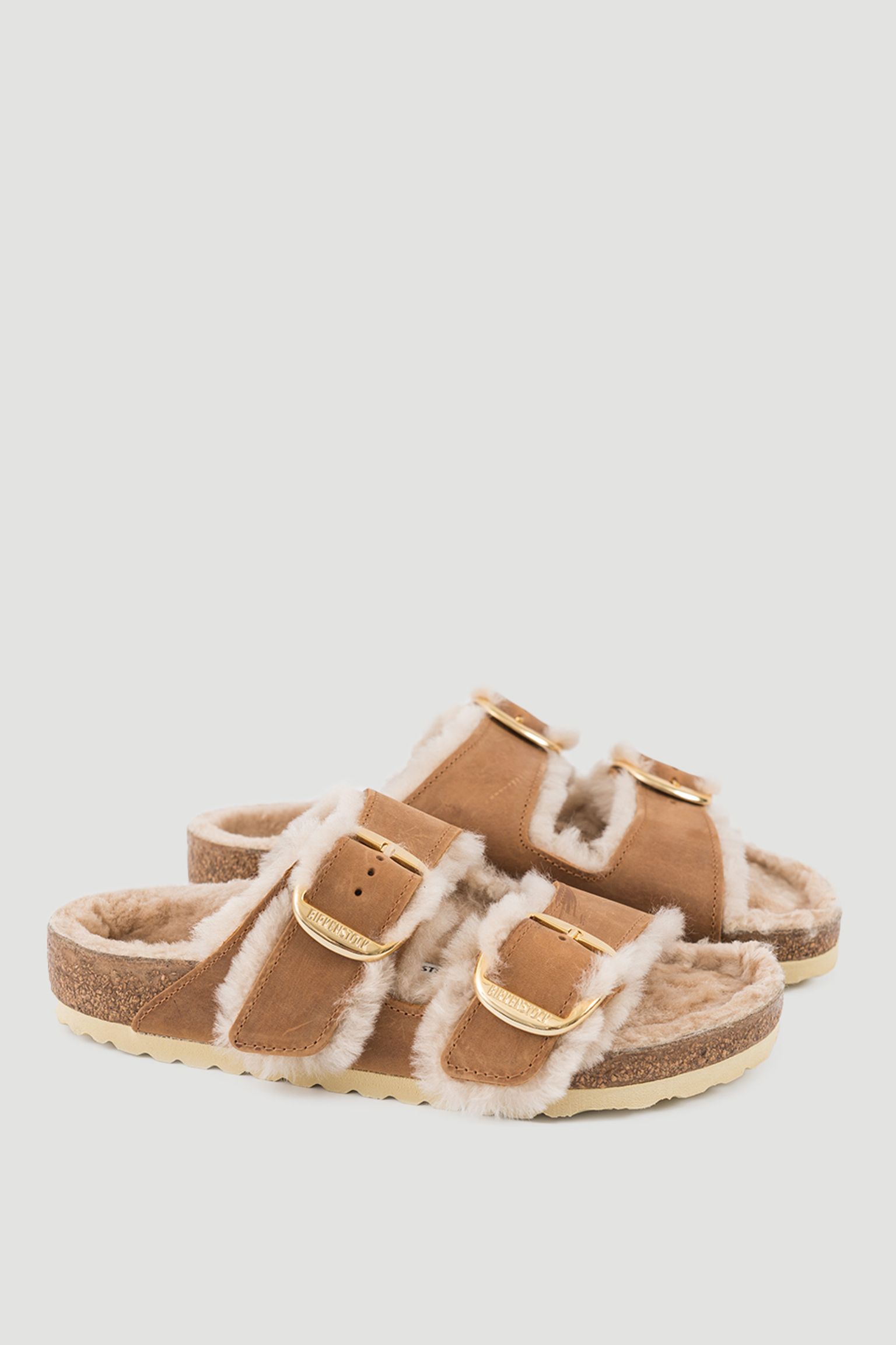 Шльопанці Arizona Big Buckle Shearling Oiled Leather