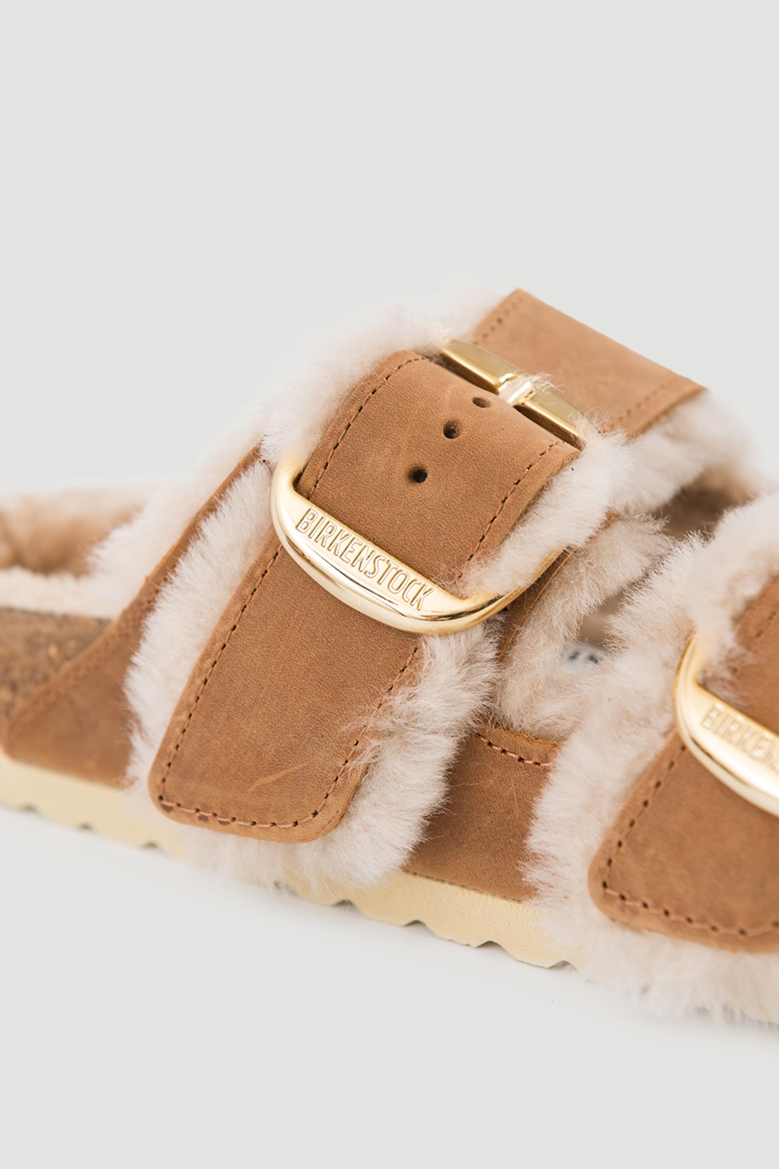 Шльопанці Arizona Big Buckle Shearling Oiled Leather