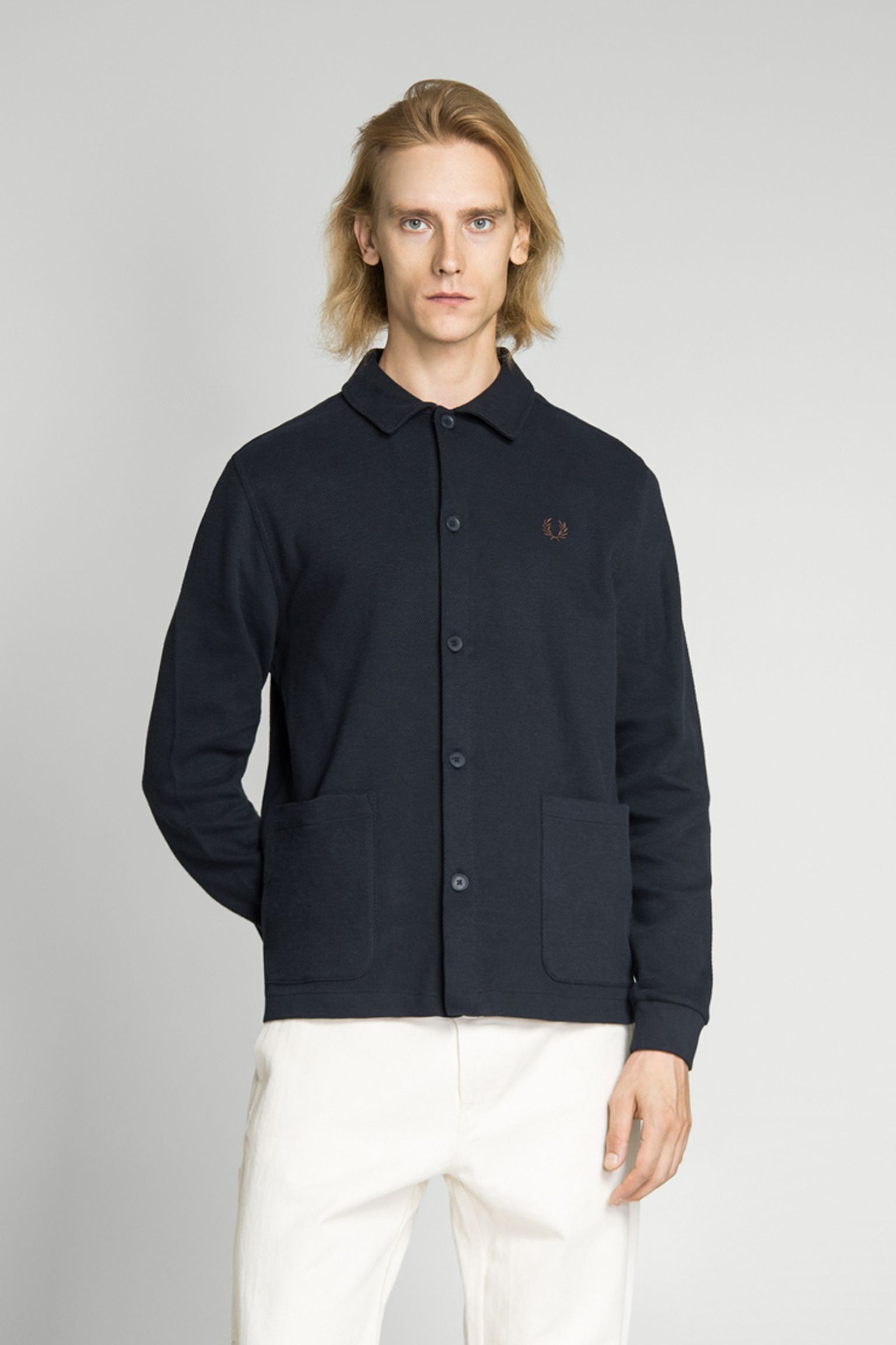 Овершот BUTTON THROUGH LONG SLEEVE POLO