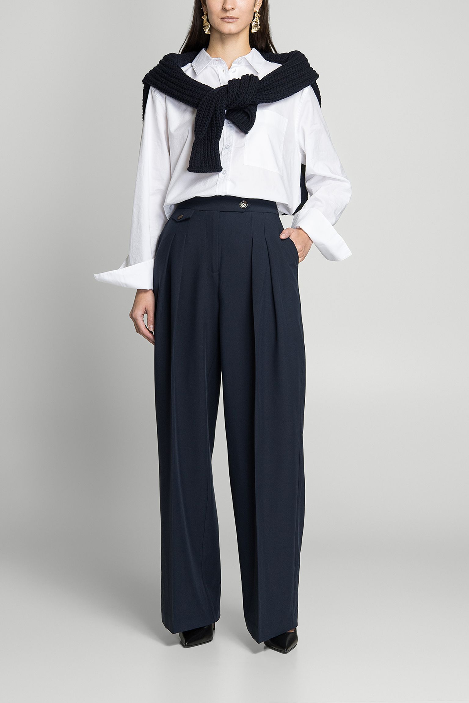 брюки FRANCIS WIDE LEG TROUSERS