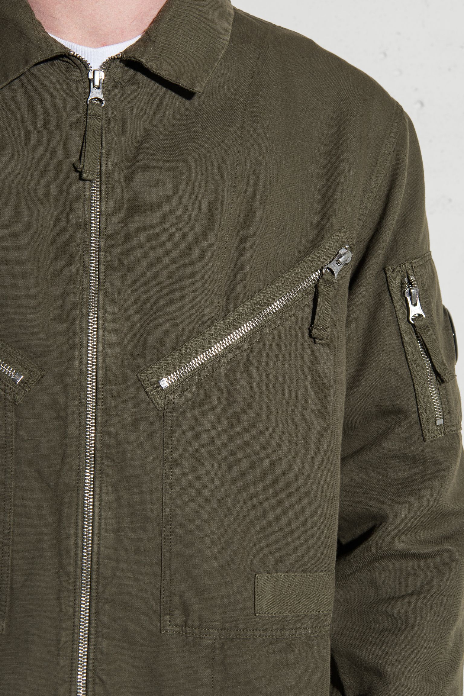 Широкий вибір Овершот COTTON/LINEN FULL ZIP OVERSHIRT