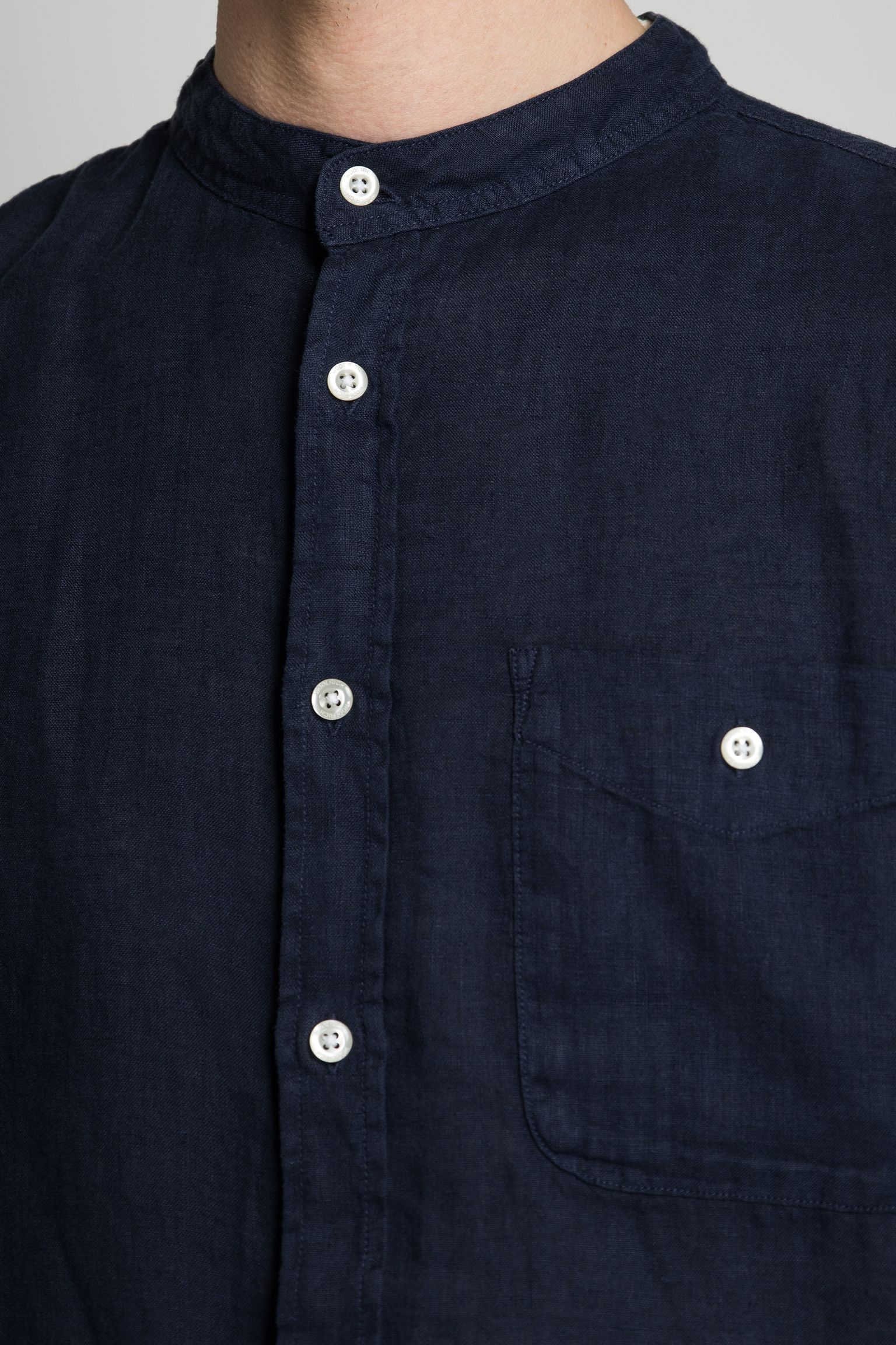 Широкий выбор Рубашка BAND COLLAR LINEN SHIRT GD