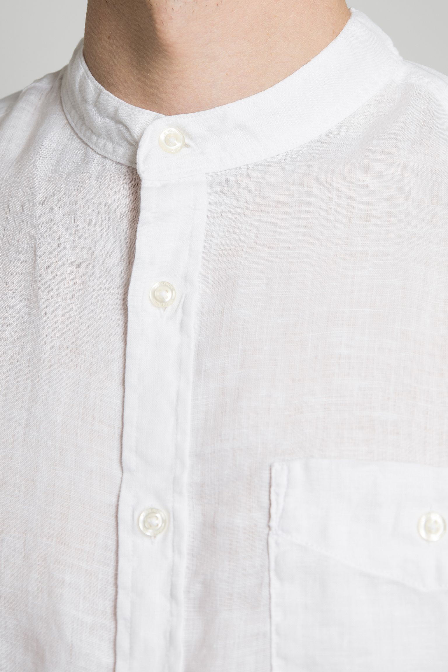 Широкий выбор Рубашка BAND COLLAR LINEN SHIRT GD