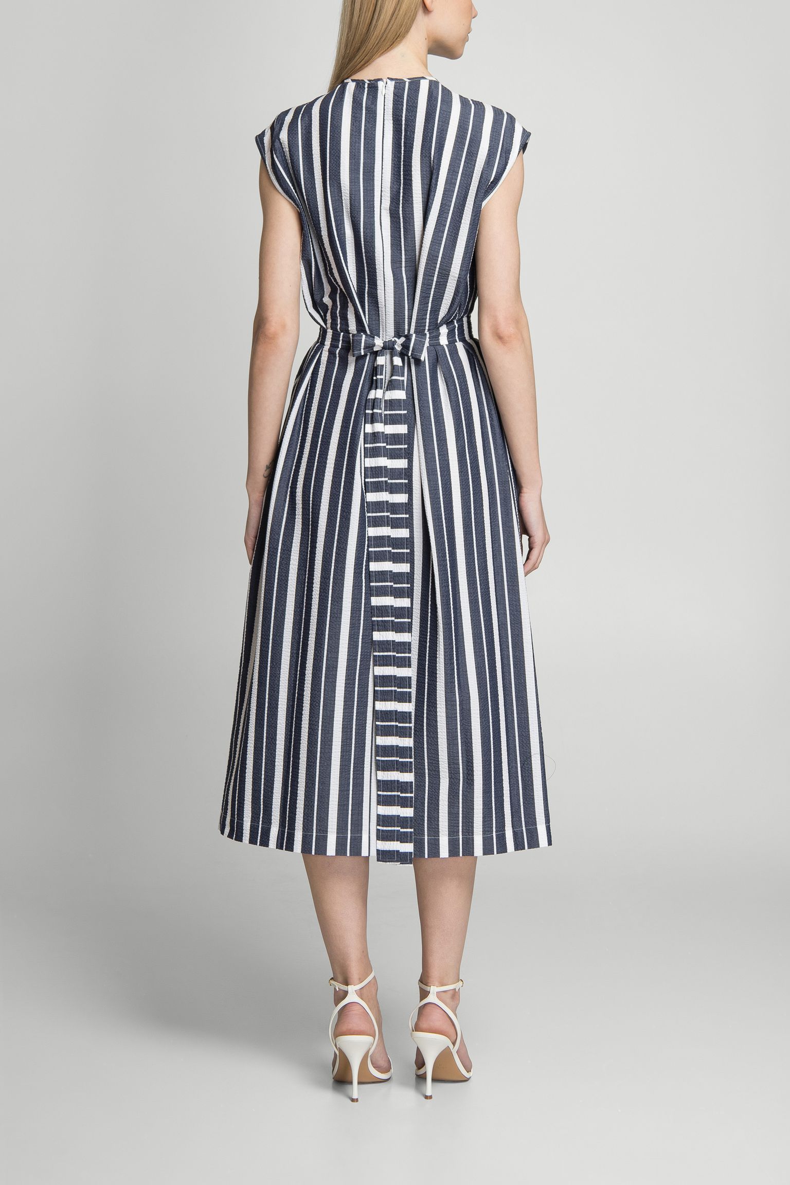 Стильні Сукня STRIPED COTTON BELTED DRESS
