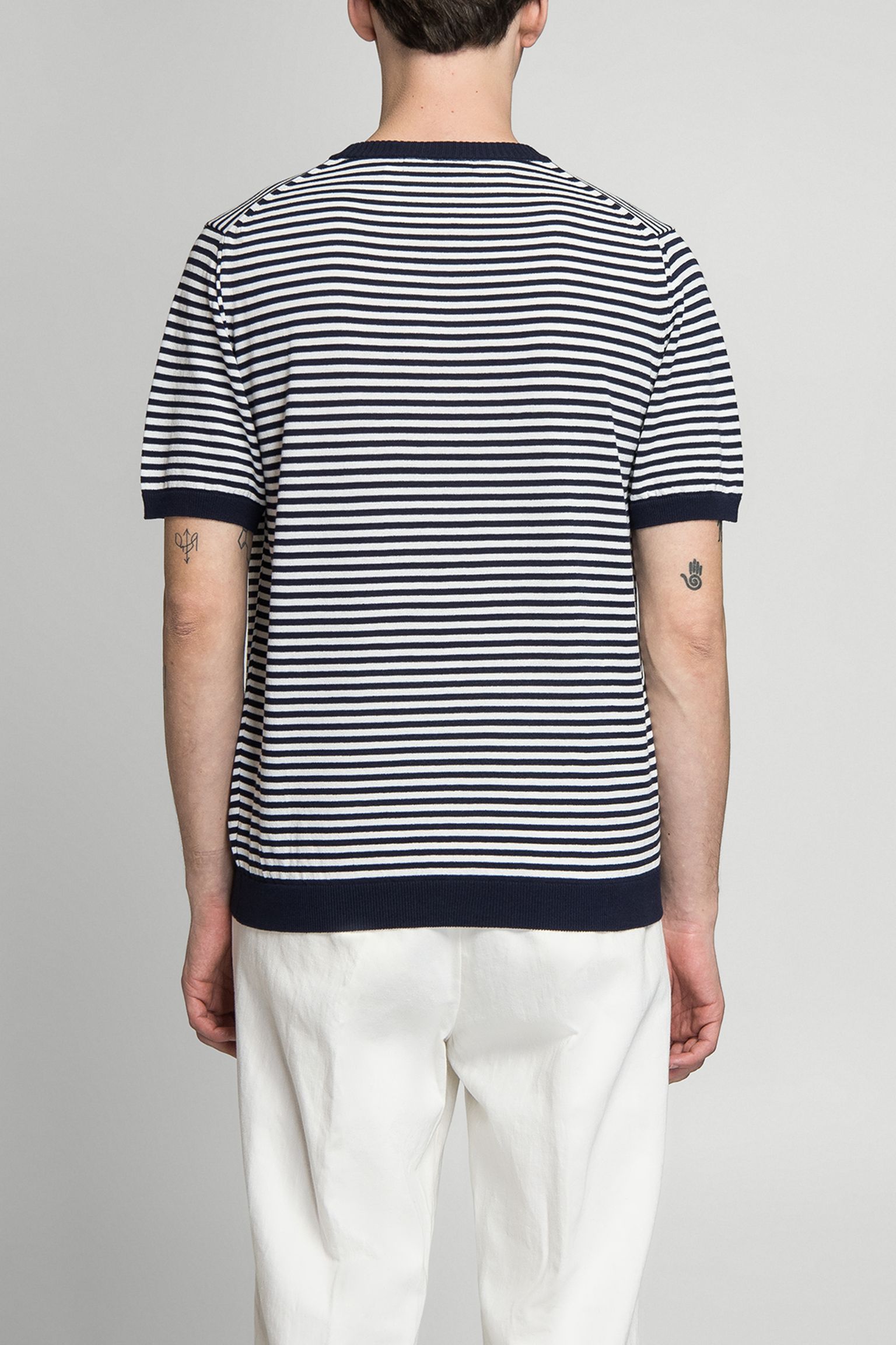 Стильные Футболка ICE COTTON BORDER SHORT CREWNECK