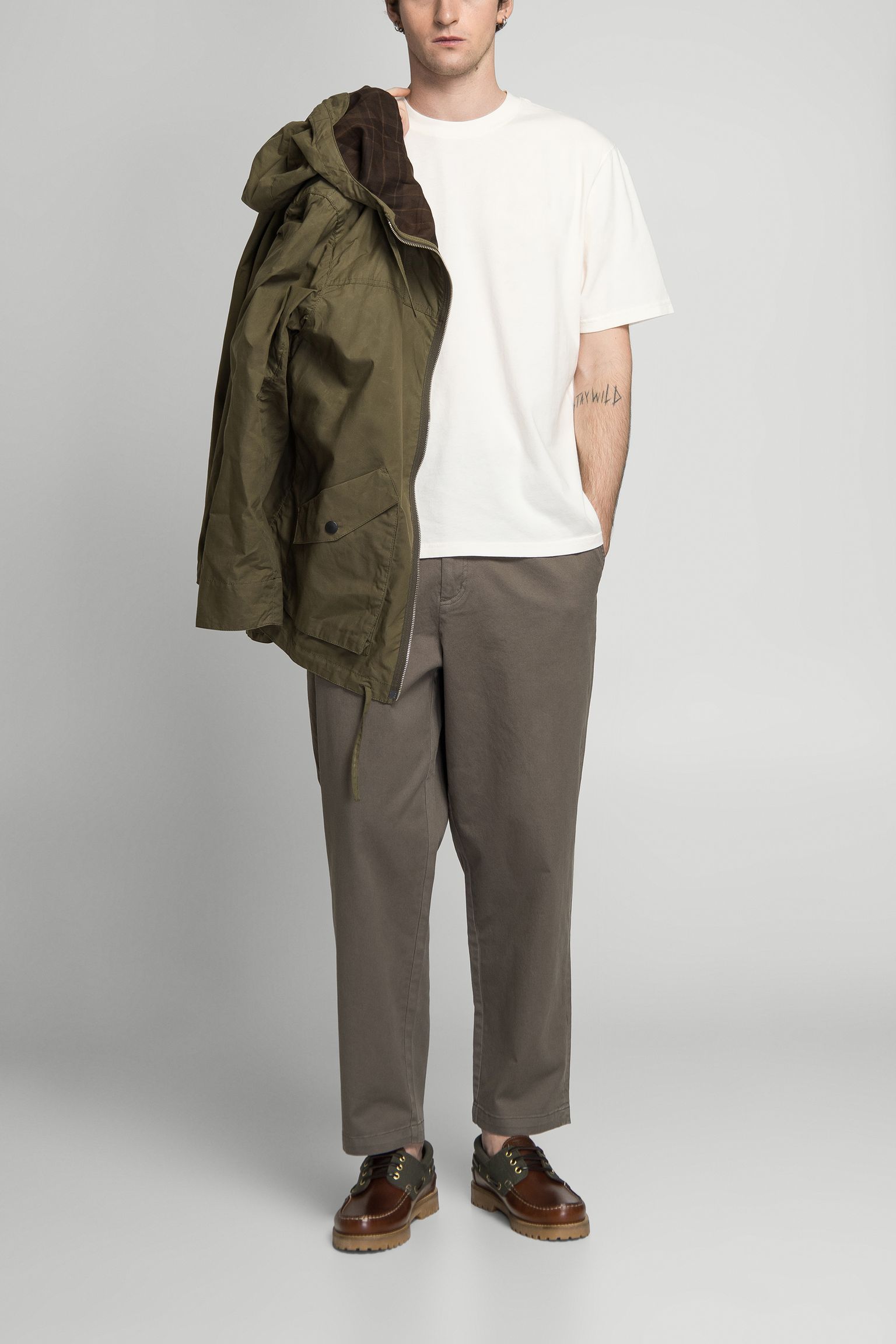 Брюки WASHED STRETCH TWILL RELAXED FIT