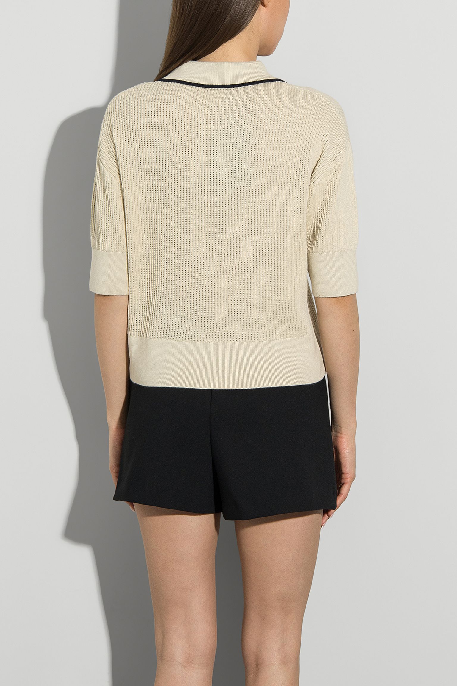 Поло OPEN-COLLAR MESH KNIT