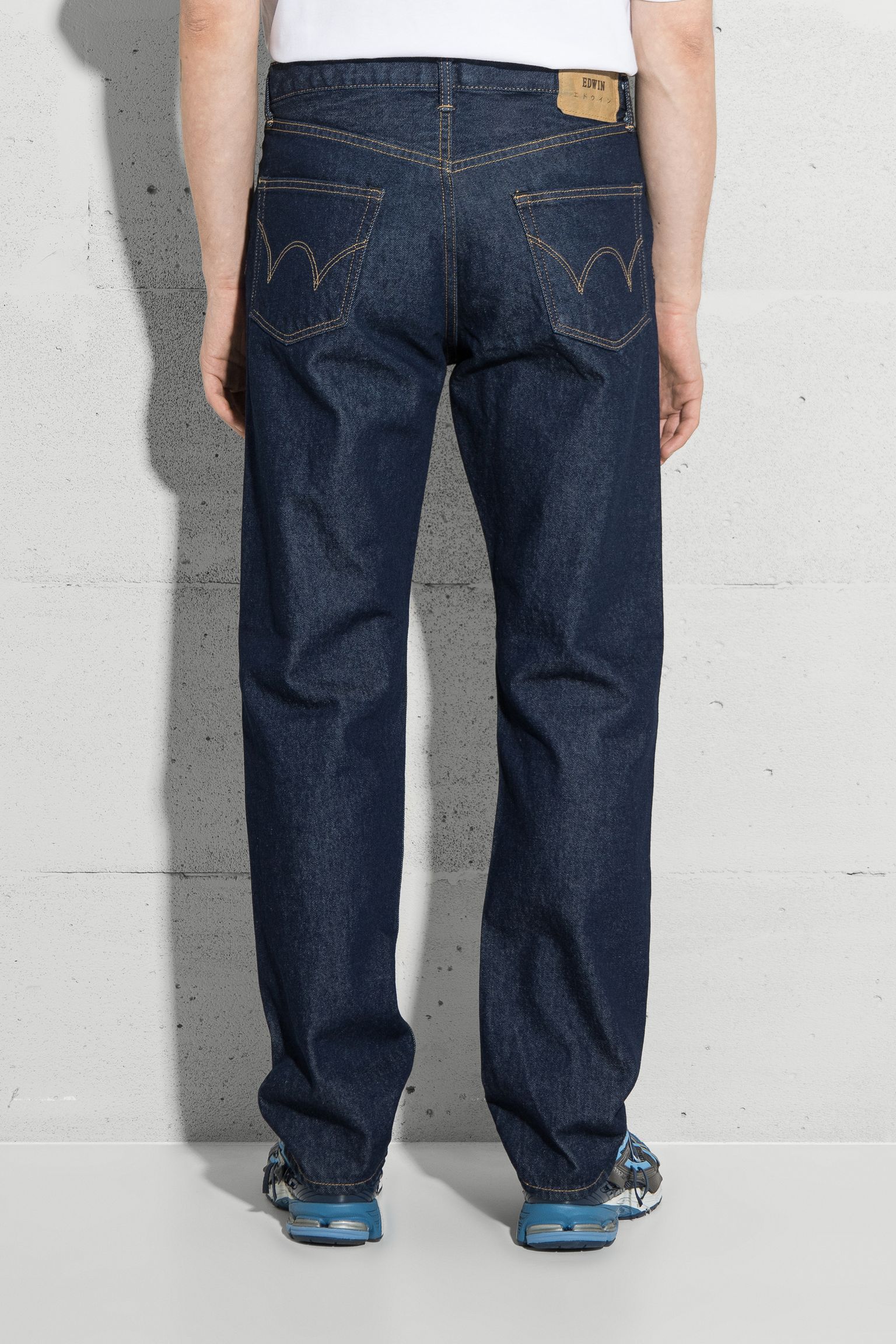 Стильные Джинсы Straight Kaihara Pure Indigo Blue Rinsed 12.5oz