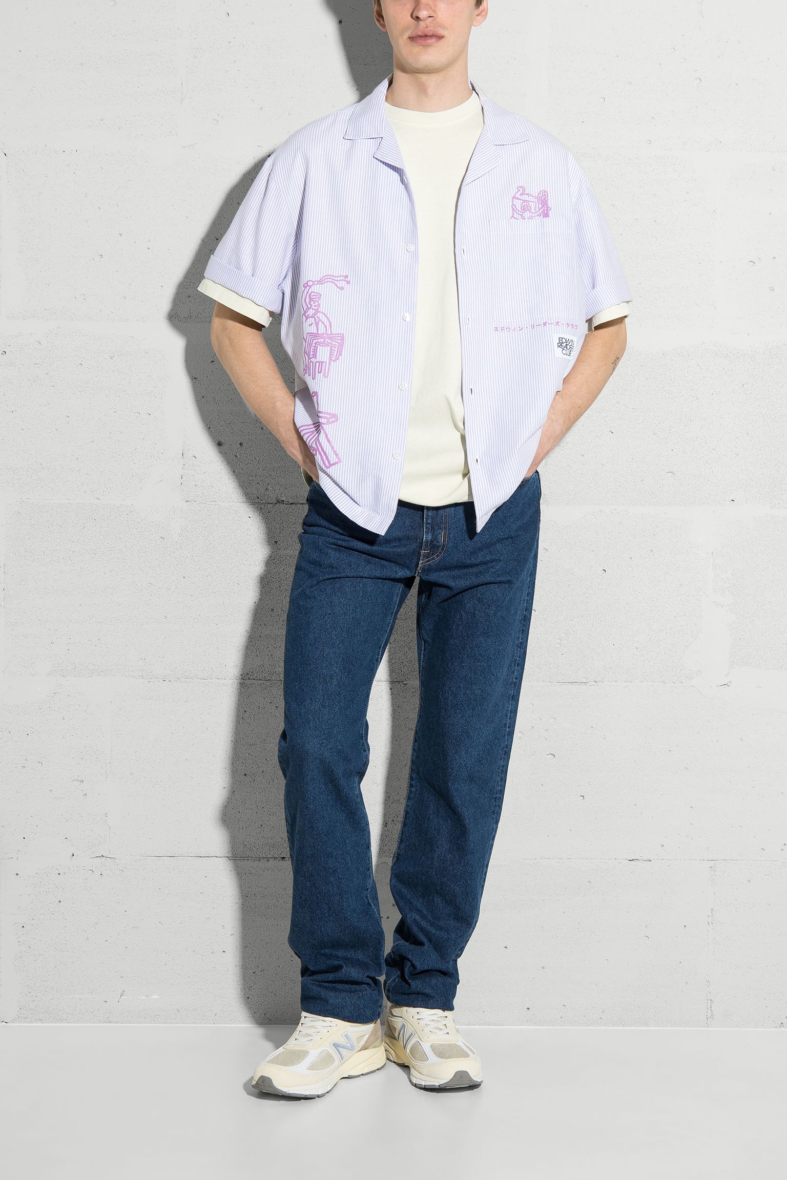 Сорочка з коротким рукавом Reader's Club Lila/White garment washed купити в Україні