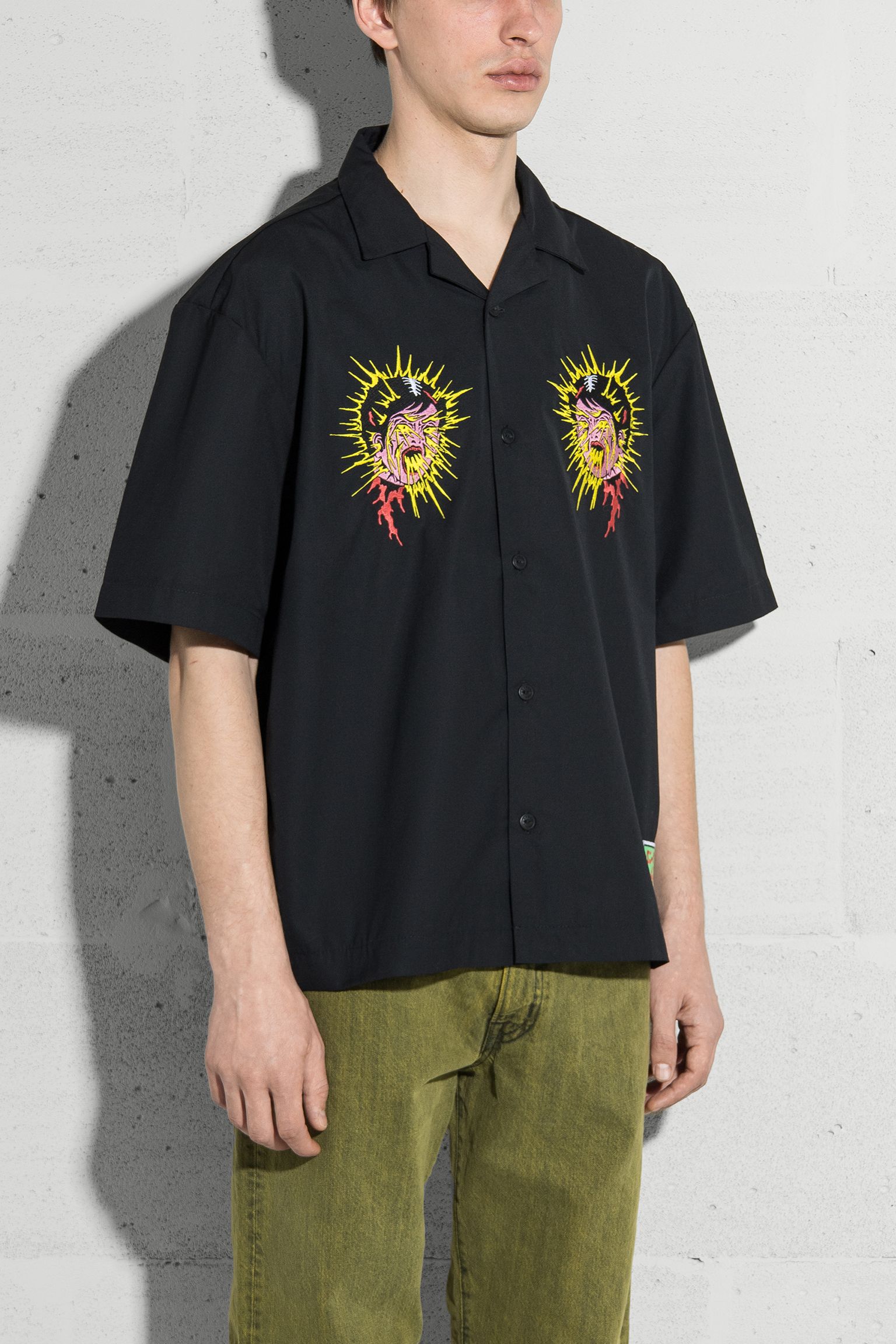 Рубашка с коротким рукавом Kouichi Matsuda Black garment washed с доставкой