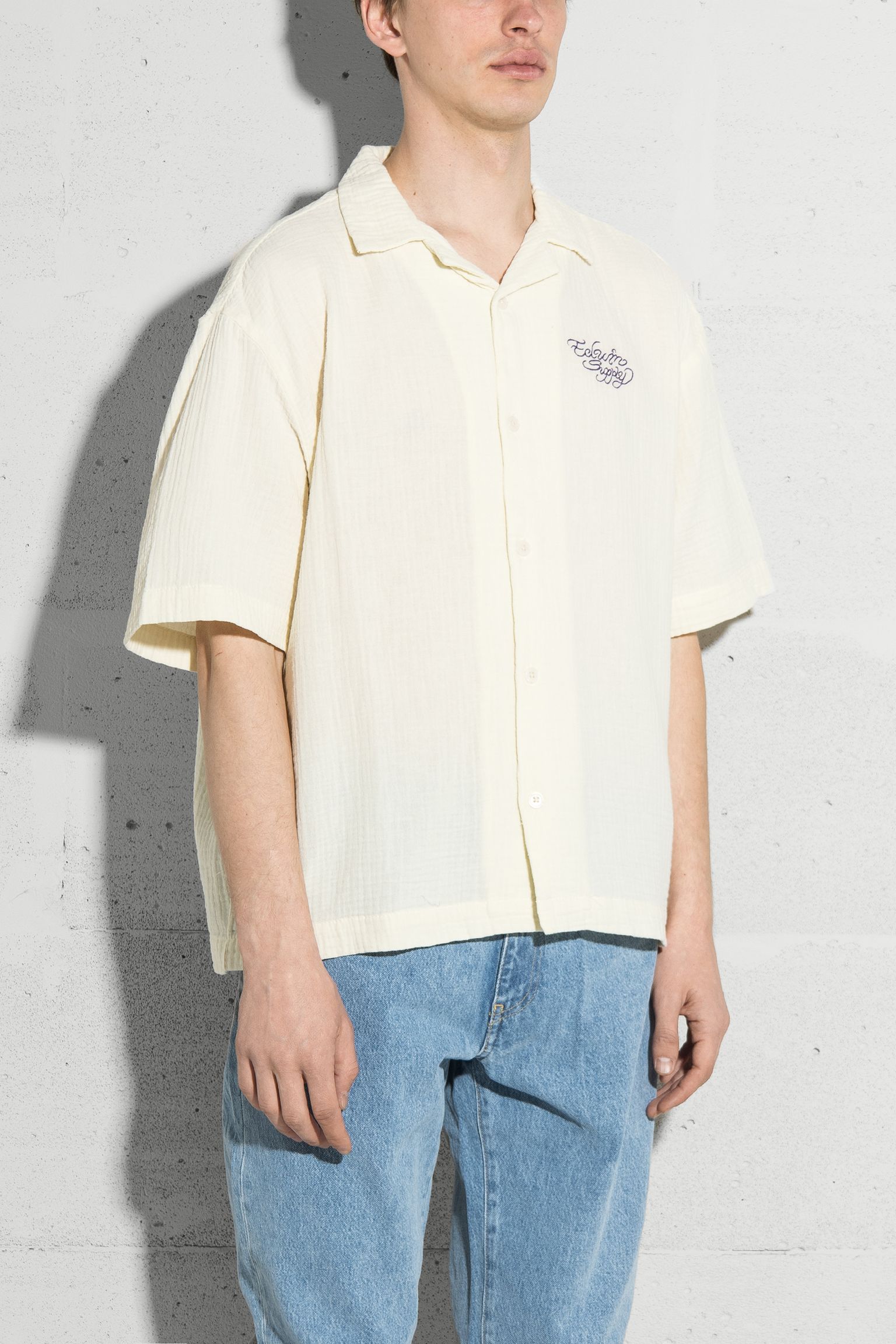 Рубашка с коротким рукавом Melt The Chaos Cream garment washed с доставкой