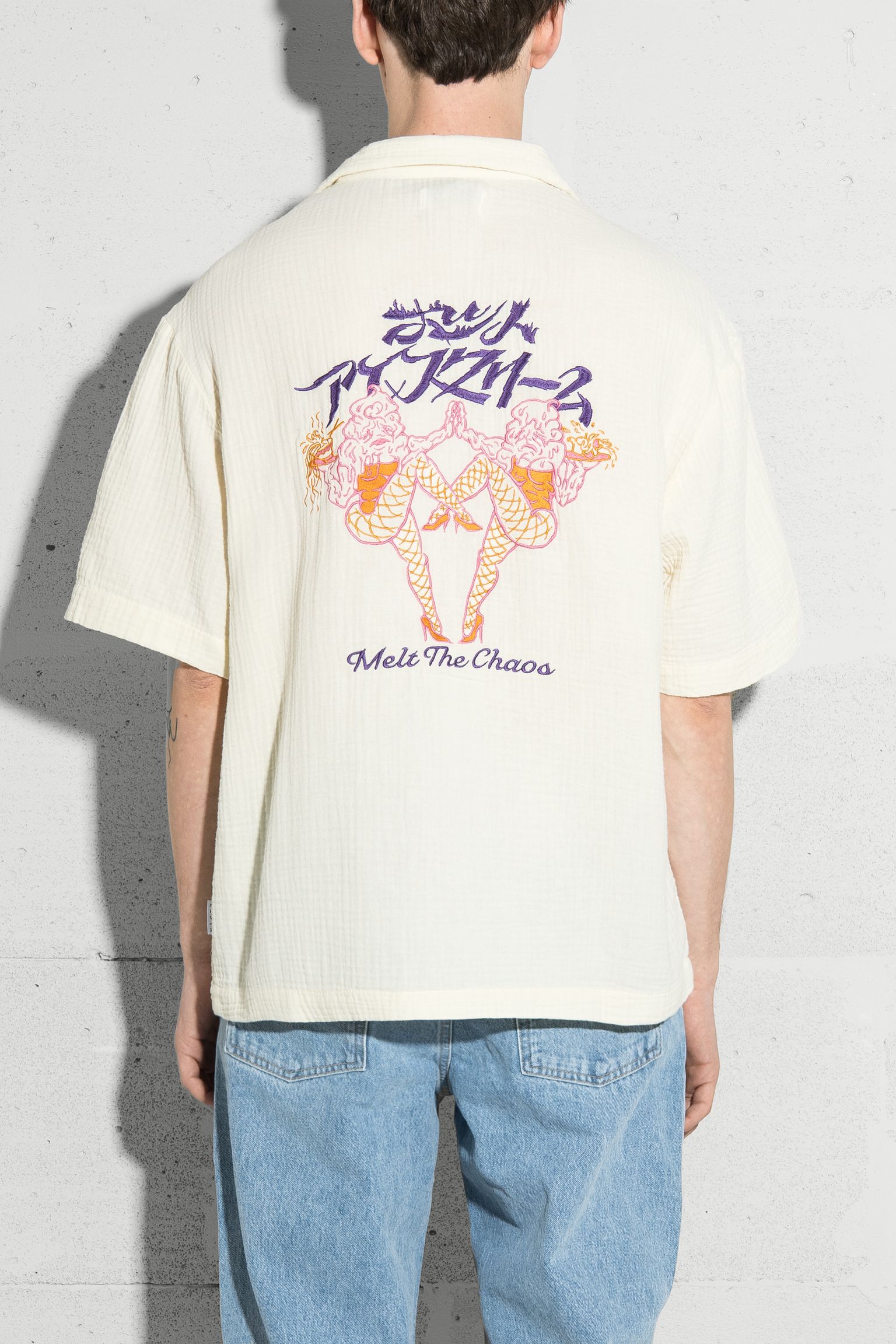 Стильные Рубашка с коротким рукавом Melt The Chaos Cream garment washed