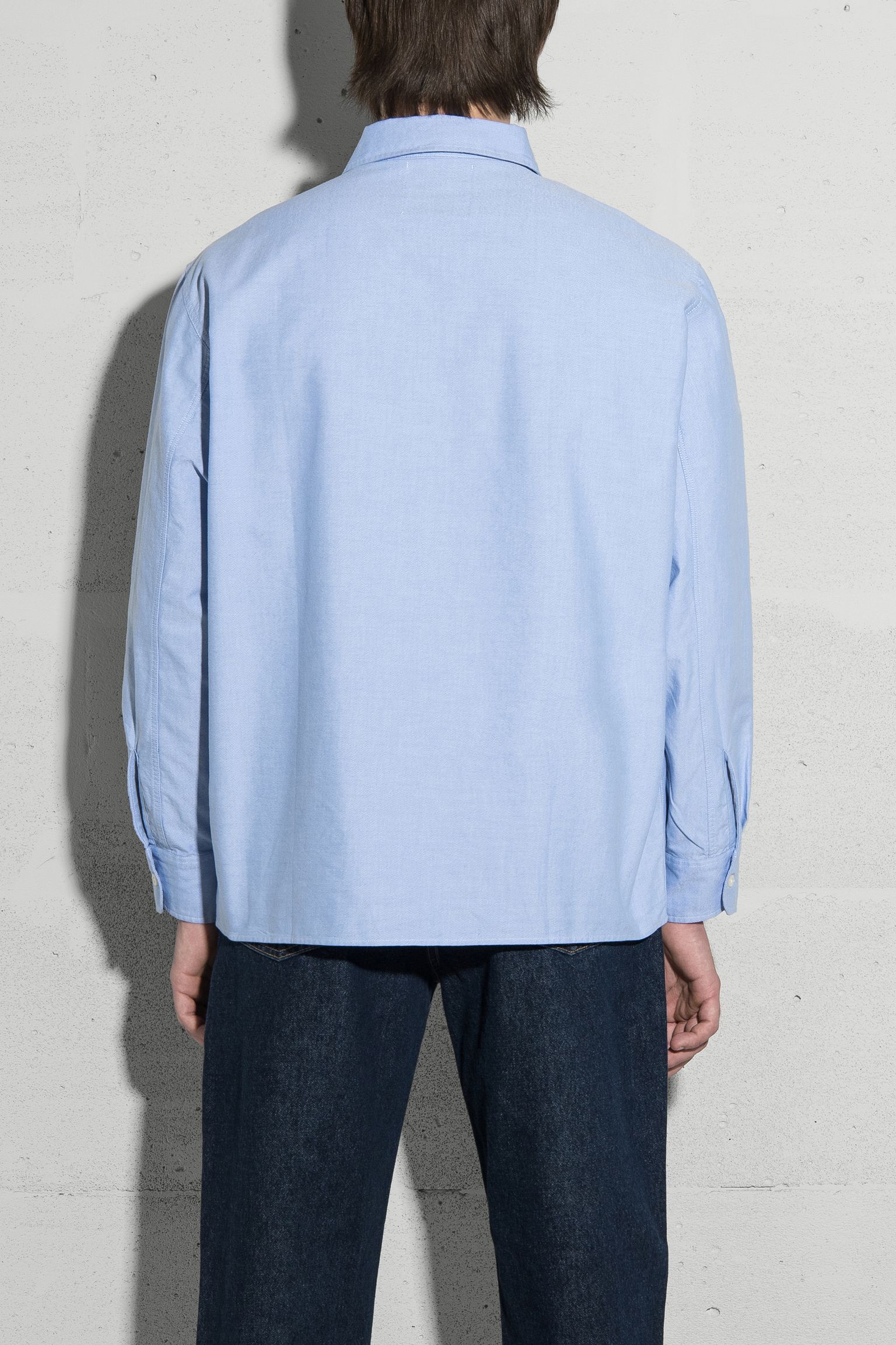 Стильные Рубашка Big Ox-Shirt LS Oxford Blue garment washe