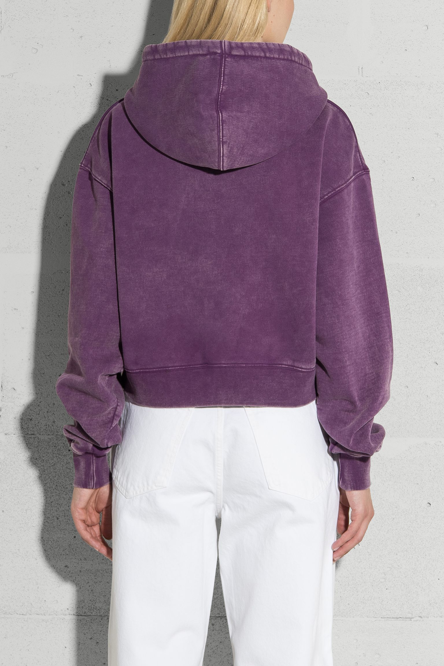 Стильные Спортивная кофта Femme Acid Wash Cropped Hooded Sweater